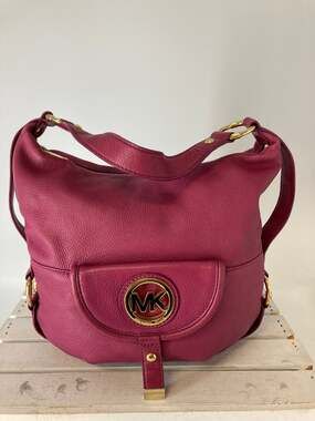 MICHAEL KORS, PINK PEBBLED LEATHER WOMENS LARGE SHOULDER BAG
